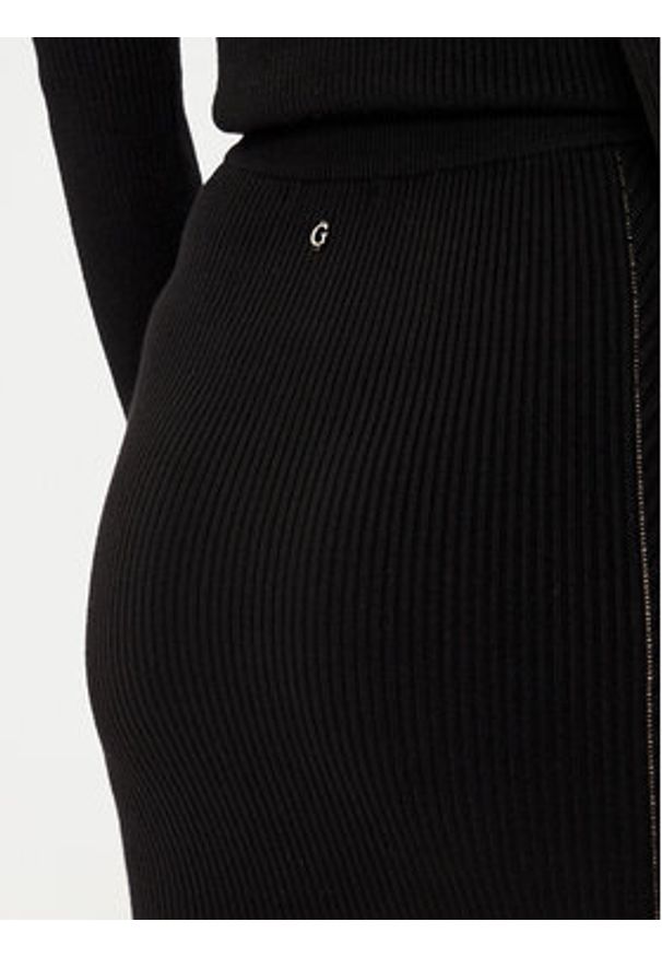 Guess Spódnica midi W5RD15 Z2V62 Czarny Slim Fit. Kolor: czarny. Materiał: syntetyk