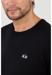 La Martina - LA MARTINA Czarny męski sweter wełniany, Rozmiar XXL. Kolor: czarny. Materiał: wełna #2