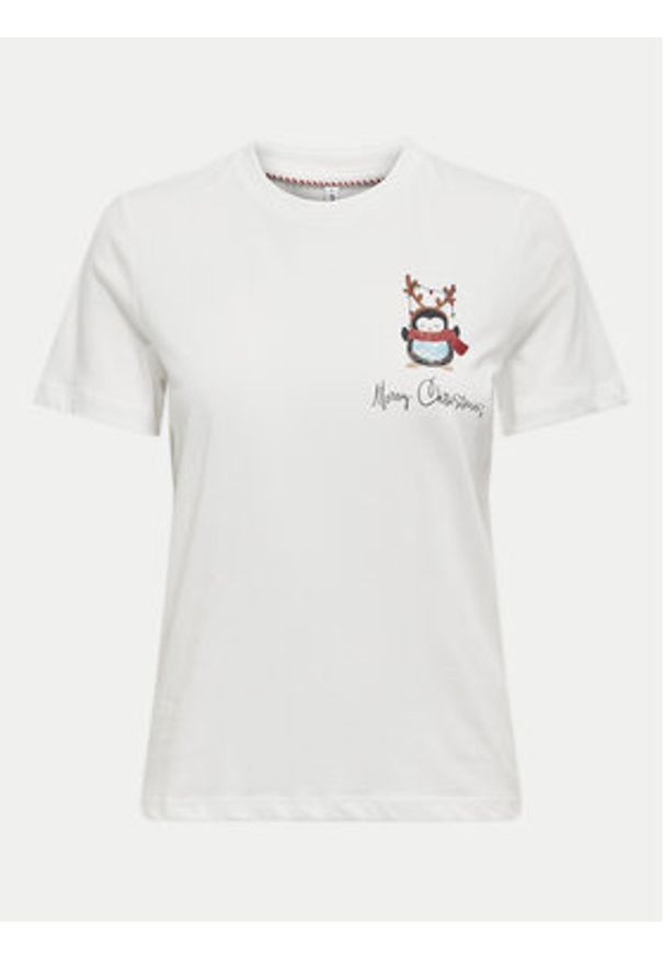 only - ONLY T-Shirt Kita 15331069 Biały Regular Fit. Kolor: biały. Materiał: bawełna