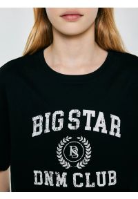 Big-Star - Koszulka dziewczęca z nadrukiem czarna Minka 906. Okazja: na co dzień, na uczelnię. Kolor: czarny. Materiał: dzianina, bawełna, jeans. Długość: krótkie. Wzór: nadruk. Styl: sportowy, casual, młodzieżowy #2
