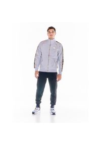 LEONE 1947 APPAREL - ZŁOTY męski dres ze stojącym kołnierzem i zamkiem błyskawicznym. Kolor: czarny, szary, wielokolorowy. Materiał: dresówka. Sport: fitness