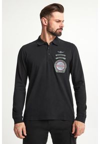 Aeronautica Militare - Longsleeve Polo męski AERONAUTICA MILITARE. Typ kołnierza: polo. Długość rękawa: długi rękaw