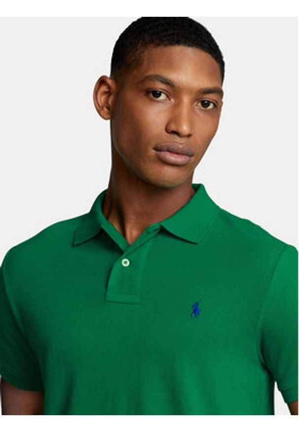 Polo Ralph Lauren Polo 710795080019 Zielony Slim Fit. Typ kołnierza: polo. Kolor: zielony. Materiał: bawełna