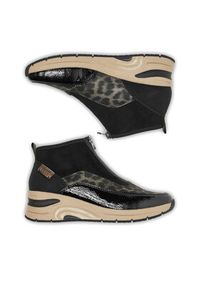 Rieker Botki N9362-00 Czarny. Kolor: czarny. Materiał: materiał #2