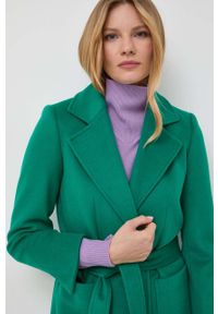 MAX&Co. płaszcz wełniany kolor zielony przejściowy niezapinany. Okazja: na co dzień. Kolor: zielony. Materiał: wełna. Styl: casual, klasyczny #6