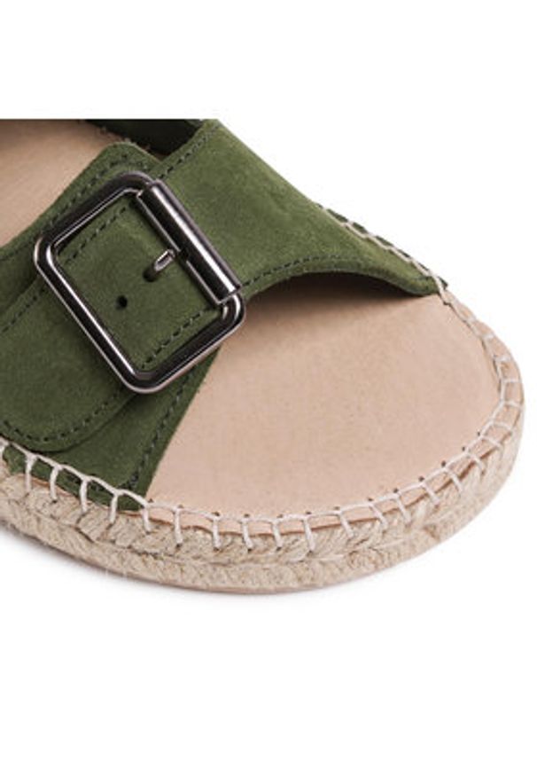 QUAZI Espadryle QZ-63-04-000623 Zielony. Kolor: zielony. Materiał: skóra, zamsz