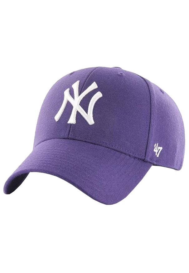 47 Brand - Czapka z daszkiem dla dorosłych MLB New York Yankees MVP Cap. Kolor: fioletowy. Materiał: wełna, akryl