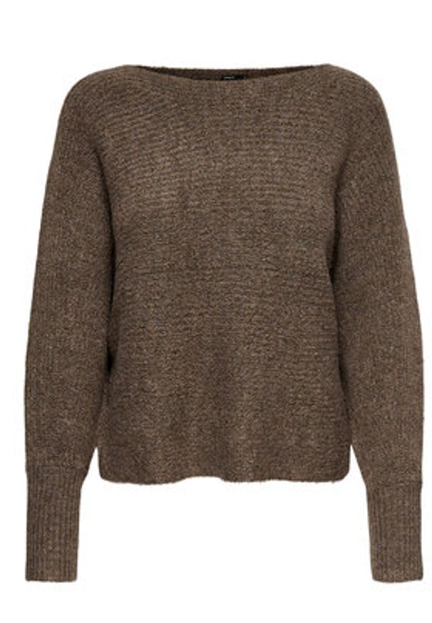 only - ONLY Sweter 15168705 Brązowy Regular Fit. Kolor: brązowy. Materiał: syntetyk