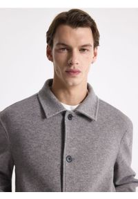Reserved - Kurtka koszulowa z kołnierzem - jasnoszary. Kolor: szary. Materiał: dzianina #1