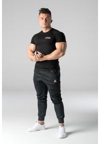 DEADLIFT - T-shirt męski slim fit na siłownię Deadlift METALLIC BOX. Kolor: czarny. Sport: fitness