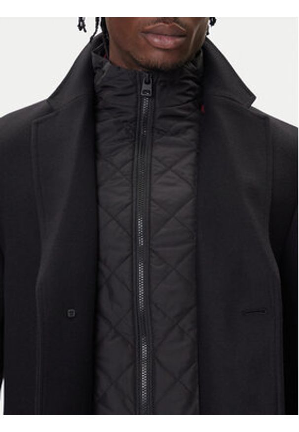 Hugo - HUGO Płaszcz wełniany Milogan2541 50546546 Czarny Regular Fit. Kolor: czarny. Materiał: wełna