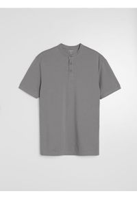 Sinsay - Bawełniana koszulka polo - szary. Typ kołnierza: polo. Kolor: szary. Materiał: bawełna #1
