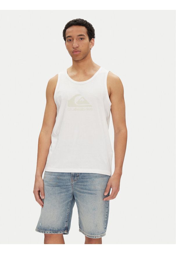 Quiksilver Tank top EQYZT08041 Biały Regular Fit. Kolor: biały. Materiał: bawełna