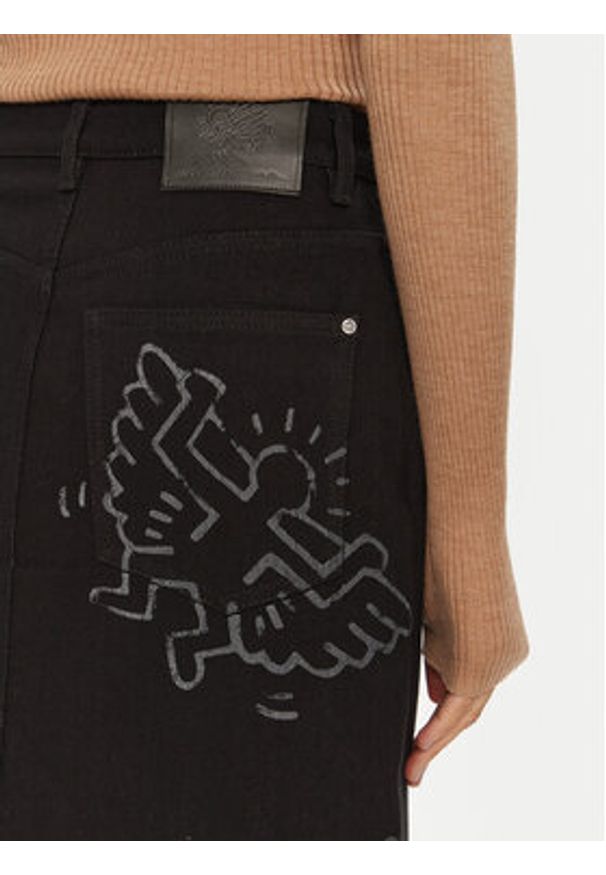 Miss Sixty Spódnica jeansowa 6L3KJ2450000 Czarny Regular Fit. Kolor: czarny. Materiał: bawełna, syntetyk