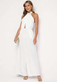 Born2be - Biały Kombinezon o Taliowanym Kroju Bez Rękawów Rivassina. Kolor: biały. Długość rękawa: bez rękawów. Długość: długie #3