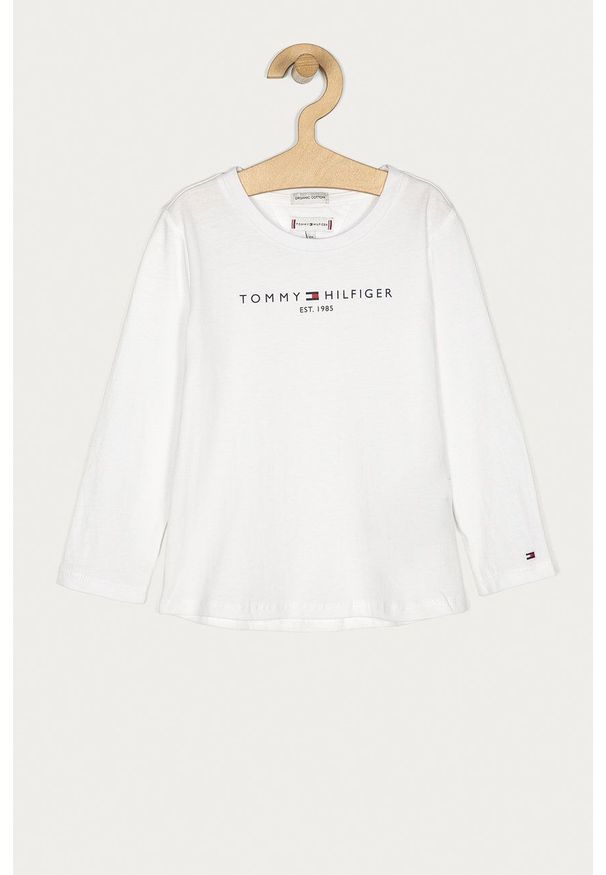 TOMMY HILFIGER - Tommy Hilfiger - Longsleeve dziecięcy 128-176 cm. Okazja: na co dzień. Kolor: biały. Materiał: materiał. Długość rękawa: długi rękaw. Wzór: nadruk. Styl: casual
