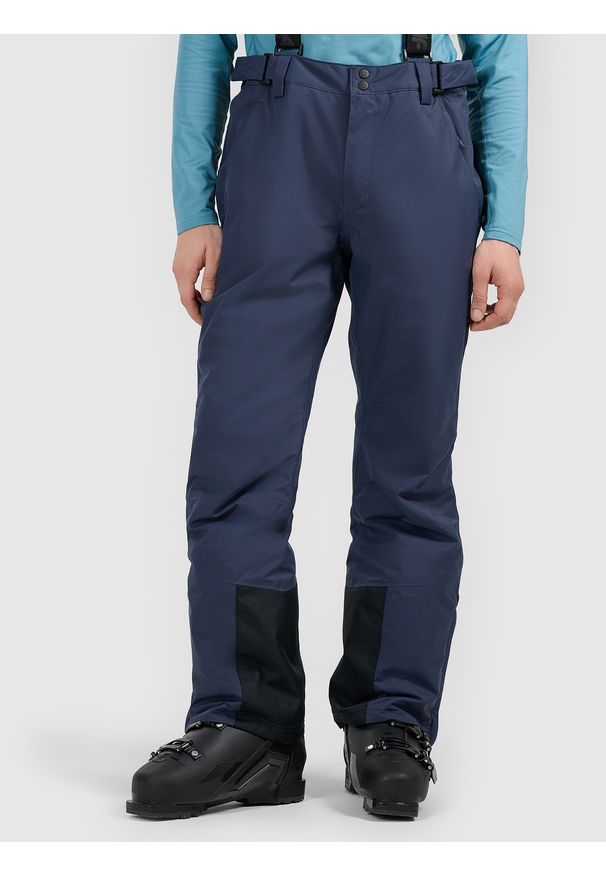 4f - 4F Spodnie narciarskie z szelkami membrana 5000 męskie - granatowe M. Kolor: niebieski. Materiał: poliester, materiał. Wzór: gładki. Sezon: zima. Sport: narciarstwo