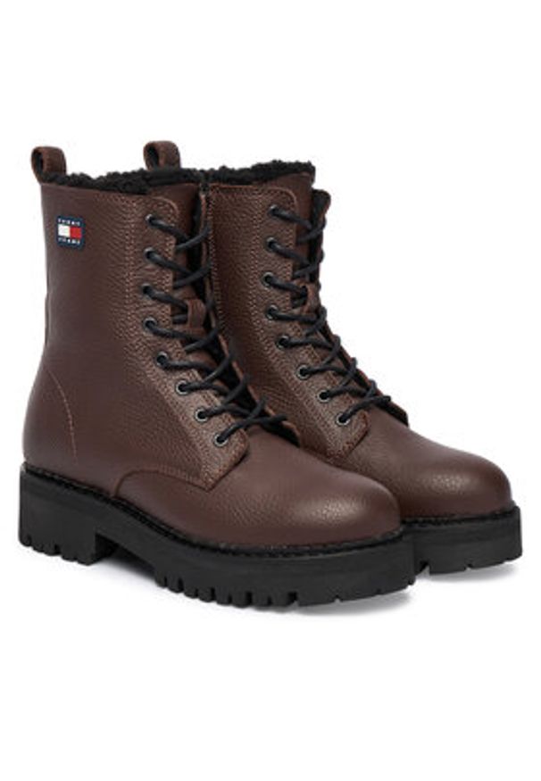 Tommy Jeans Trapery Tjw Urban Laceup Boot Wl EN0EN02906 Brązowy. Kolor: brązowy. Materiał: skóra