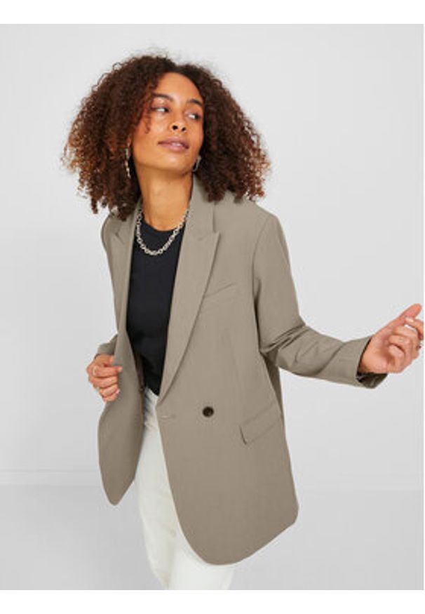 JJXX Marynarka 12200590 Beżowy Regular Fit. Kolor: beżowy. Materiał: syntetyk