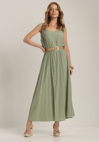 Renee - Jasnozielona Sukienka Loraeshell. Kolor: zielony. Długość rękawa: na ramiączkach. Długość: maxi