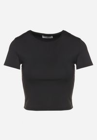 Born2be - Czarny T-shirt Krótki z Wiskozą Eframera. Okazja: na co dzień. Kolor: czarny. Materiał: wiskoza. Długość: krótkie. Styl: klasyczny, elegancki, casual #6