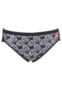 Kąpielówki slipy męskie na basen Arena Crazy Pop Skulls Brief. Kolor: czarny, biały, wielokolorowy