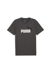Puma - Męska koszulka Essentials z dwukolorowym logo No. 1 PUMA Dusky Gray. Kolor: szary. Materiał: guma. Wzór: nadruk. Sport: fitness