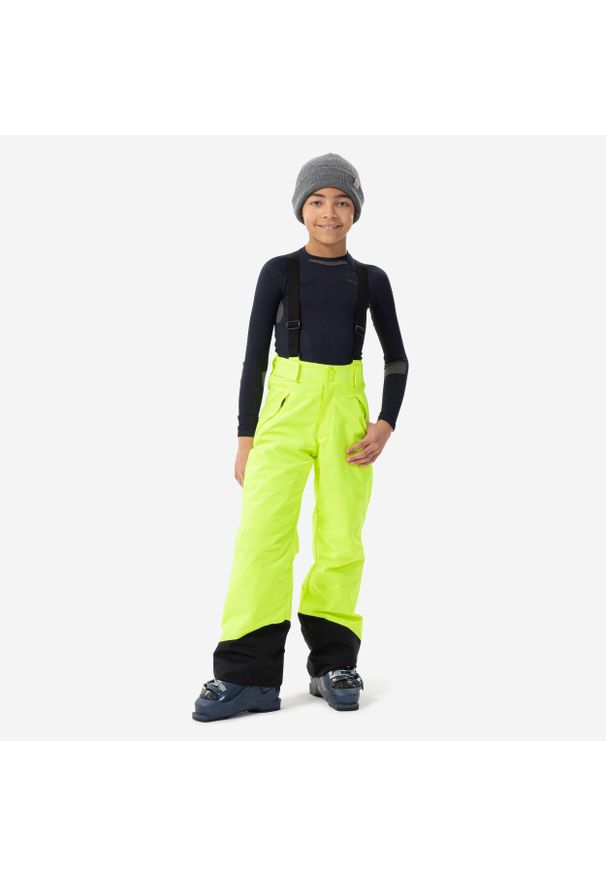 WEDZE - Spodnie narciarskie dla dzieci Wedze 500 PNF. Kolor: żółty. Materiał: tkanina, dzianina. Sport: narciarstwo