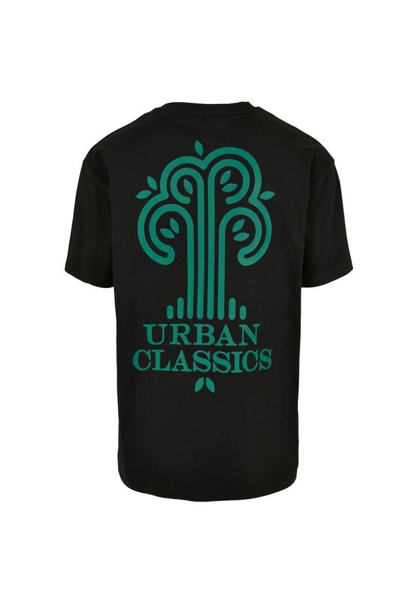 Urban Classics - Męska Koszulka Z Logo Drzewa Z Bawełny Organicznej. Kolor: czarny. Materiał: bawełna