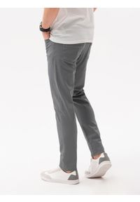 Ombre Clothing - Spodnie męskie chinosy SLIM FIT P1059 - szare - XXL. Okazja: na co dzień. Kolor: szary. Materiał: bawełna, tkanina, elastan. Styl: casual #4