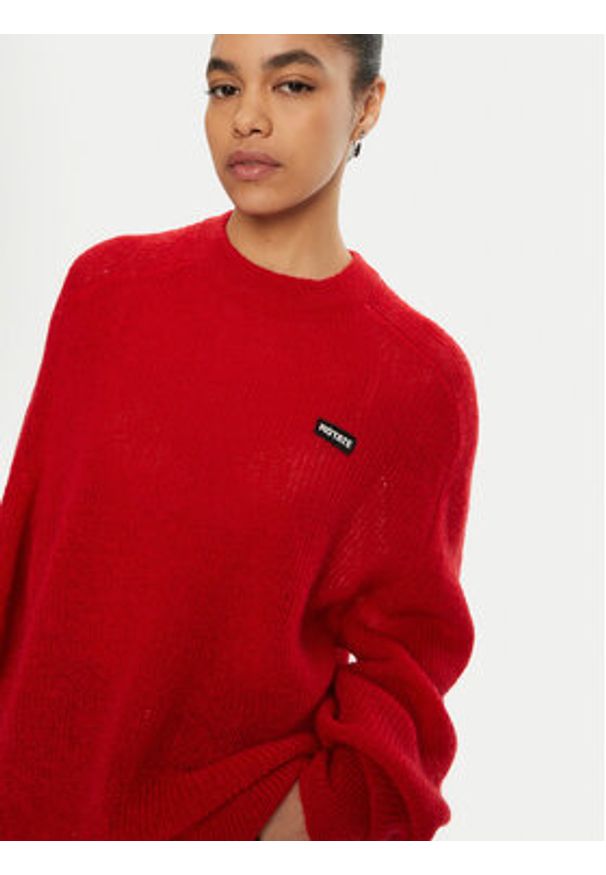 ROTATE Sweter 113769 Czerwony Regular Fit. Kolor: czerwony. Materiał: syntetyk
