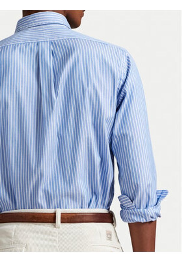 Polo Ralph Lauren Koszula 710886462004 Niebieski Custom Fit. Typ kołnierza: polo. Kolor: niebieski. Materiał: bawełna