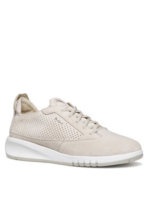 Geox Sneakersy D Aerantis D02HNA 00022 C5322 Beżowy. Kolor: beżowy. Materiał: skóra, zamsz
