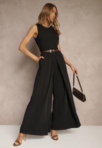 Renee - Czarny Kombinezon Bez Rękawów z Nogawkami Wide Leg Noreldi. Okazja: na co dzień. Kolor: czarny. Długość rękawa: bez rękawów. Styl: elegancki, casual