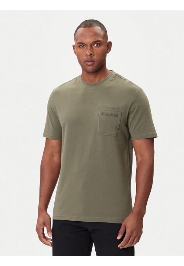 Napapijri T-Shirt S-Fanes NP0A88SE Zielony Regular Fit. Kolor: zielony. Materiał: bawełna