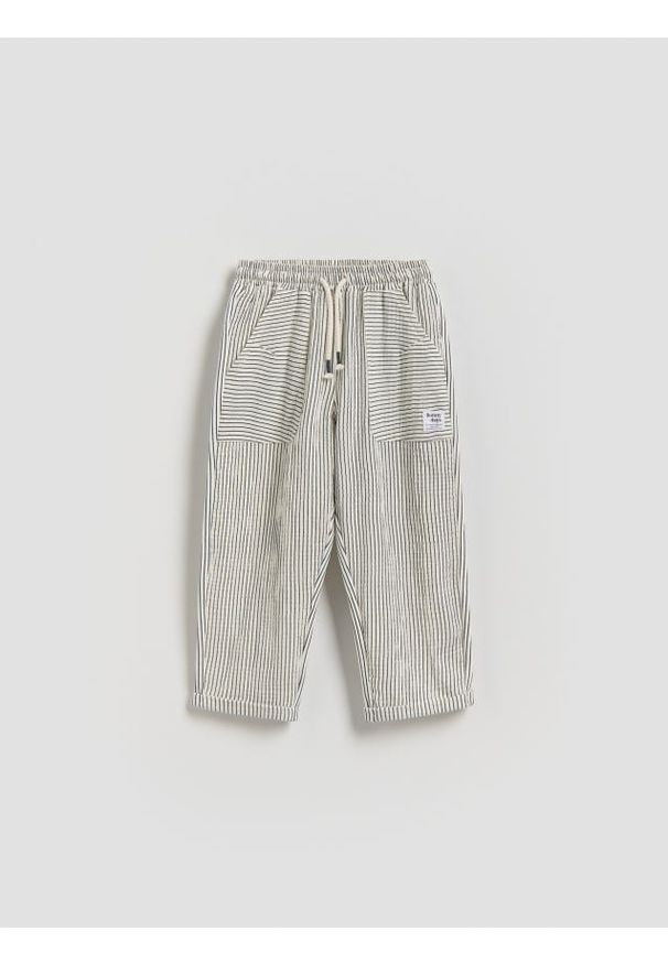 Reserved - Bawełniane spodnie - złamana biel. Materiał: bawełna