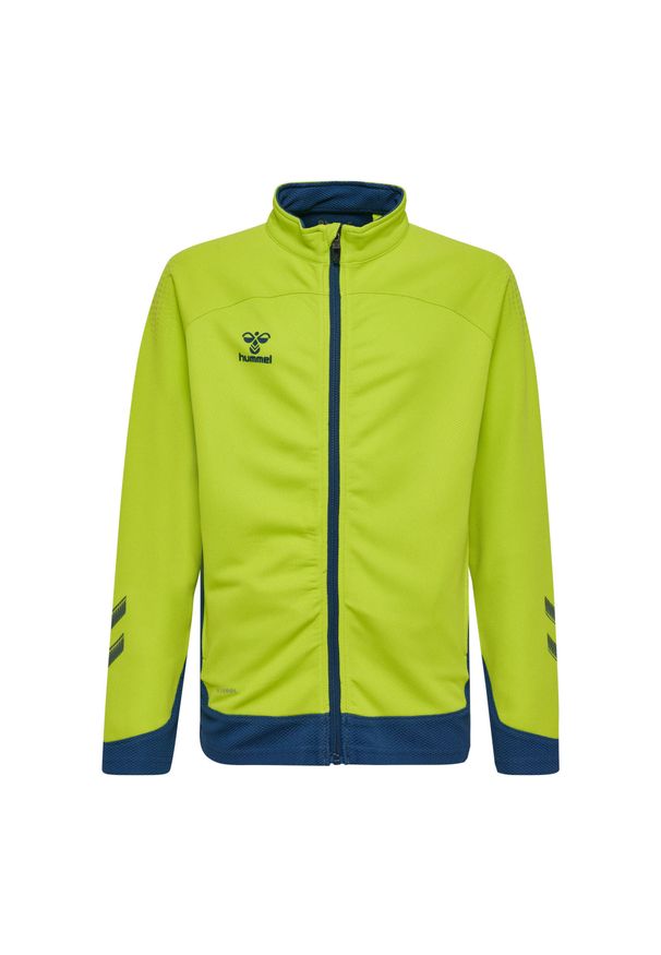 Kurtka do piłki nożnej dla dzieci Hummel hml LEAD poly zapinana na zamek. Kolor: żółty, wielokolorowy, zielony. Sport: fitness, piłka ręczna