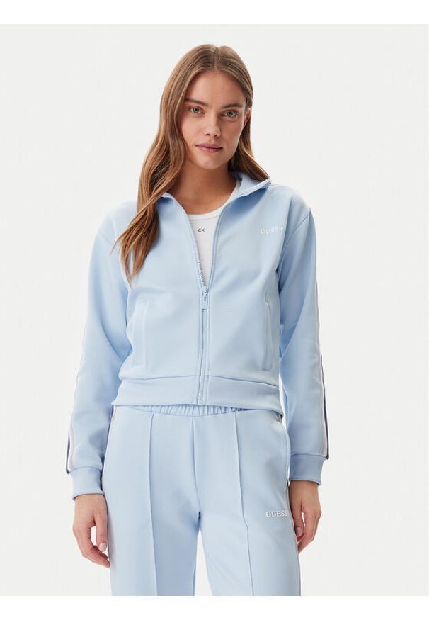 Guess Bluza V5GQ18 KCRU2 Błękitny Regular Fit. Kolor: niebieski. Materiał: syntetyk