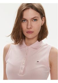 TOMMY HILFIGER - Tommy Hilfiger Polo 1985 WW0WW41794 Różowy Slim Fit. Typ kołnierza: polo. Kolor: różowy. Materiał: bawełna #3