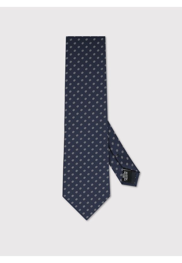 Pako Lorente - PAKO LORENTE – Granatowy krawat w mikrowzór. Kolor: niebieski. Materiał: poliester