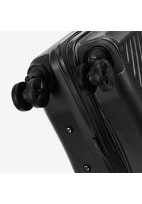 Wittchen - Duża walizka z ABS-u w ukośne paski czarna. Kolor: czarny. Materiał: poliester. Wzór: paski #6
