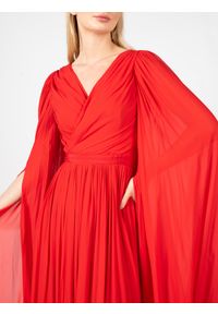 Pinko Suknia "Mandarino" | 1N13HQ Z949 | Kobieta | Czerwony. Kolor: czerwony. Materiał: wiskoza. Typ sukienki: rozkloszowane, kopertowe. Styl: elegancki, wizytowy #3