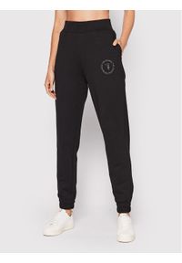 Trussardi Jeans - Spodnie dresowe Trussardi. Kolor: czarny. Materiał: dresówka, bawełna #1