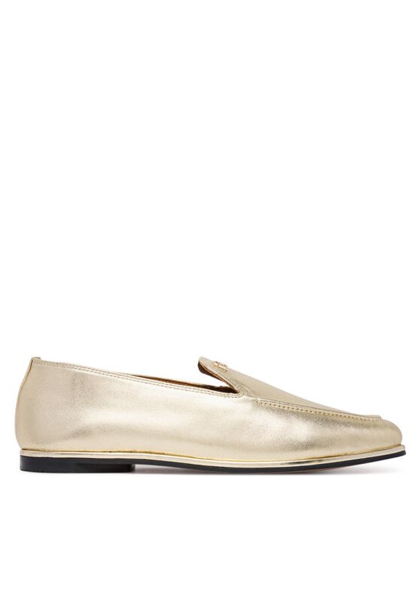 TOMMY HILFIGER - Tommy Hilfiger Lordsy Gold Loafer FW0FW08958 Złoty. Kolor: złoty. Materiał: skóra