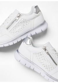 bonprix - Sneakersy z zamkiem. Zapięcie: zamek. Kolor: biały. Wzór: aplikacja #3