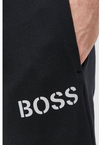 BOSS - Boss Spodnie 50465027 męskie kolor czarny z nadrukiem. Kolor: czarny. Materiał: tkanina, lyocell, materiał, jedwab. Wzór: nadruk #2