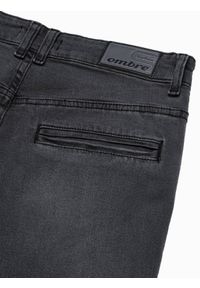 Ombre Clothing - Spodnie męskie jeansowe SKINNY FIT P937 - czarne - XL. Kolor: czarny. Materiał: jeans. Styl: klasyczny #2