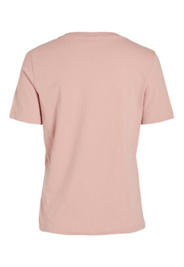Vila T-Shirt 14090227 Różowy Regular Fit. Kolor: różowy. Materiał: bawełna