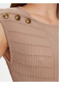 Guess Bluzka W5YR12 Z0130 Brązowy Regular Fit. Kolor: brązowy. Materiał: syntetyk