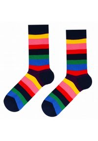 His Story - Tematyczne Skarpetki Bawełniane - Tęcza. Kolor: wielokolorowy. Materiał: elastan, bawełna, poliamid. Wzór: geometria #3